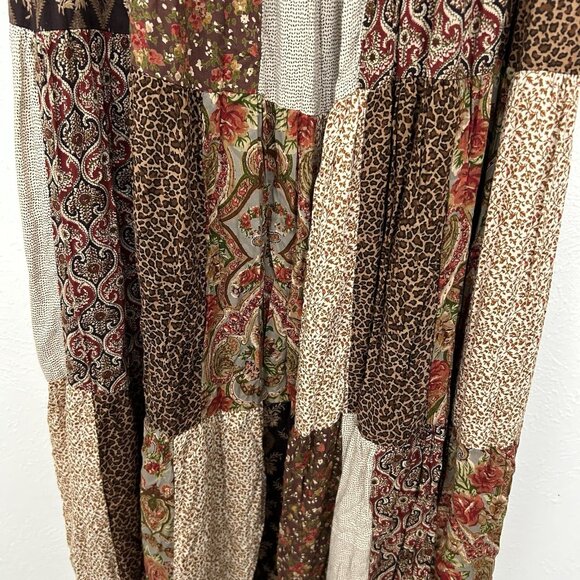 Lucia Lukken Broomstick Broom Skirt M Floral Boho Vintage 90s Patchwork Prairie - Picture 9 of 10